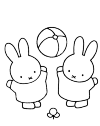 Miffy and nina with the ball